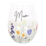 Mum Wildflower Stemless Glass: 1 - Glassware By Gift Moments