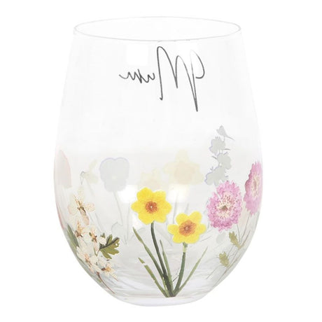 Mum Wildflower Stemless Glass: 3 - Glassware By Gift Moments