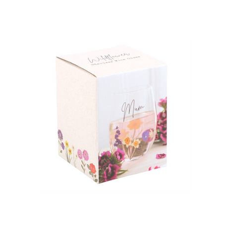 Mum Wildflower Stemless Glass: 5 - Glassware By Gift Moments