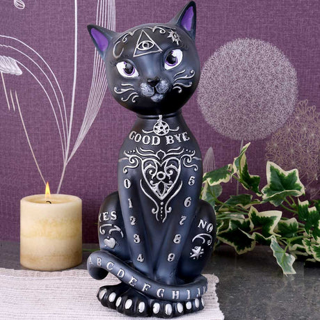 Mystic Kitty Figurine Spirit Board Black Cat Ornament: 1 - Figurines Medium (15-29cm) By Luna Lakota