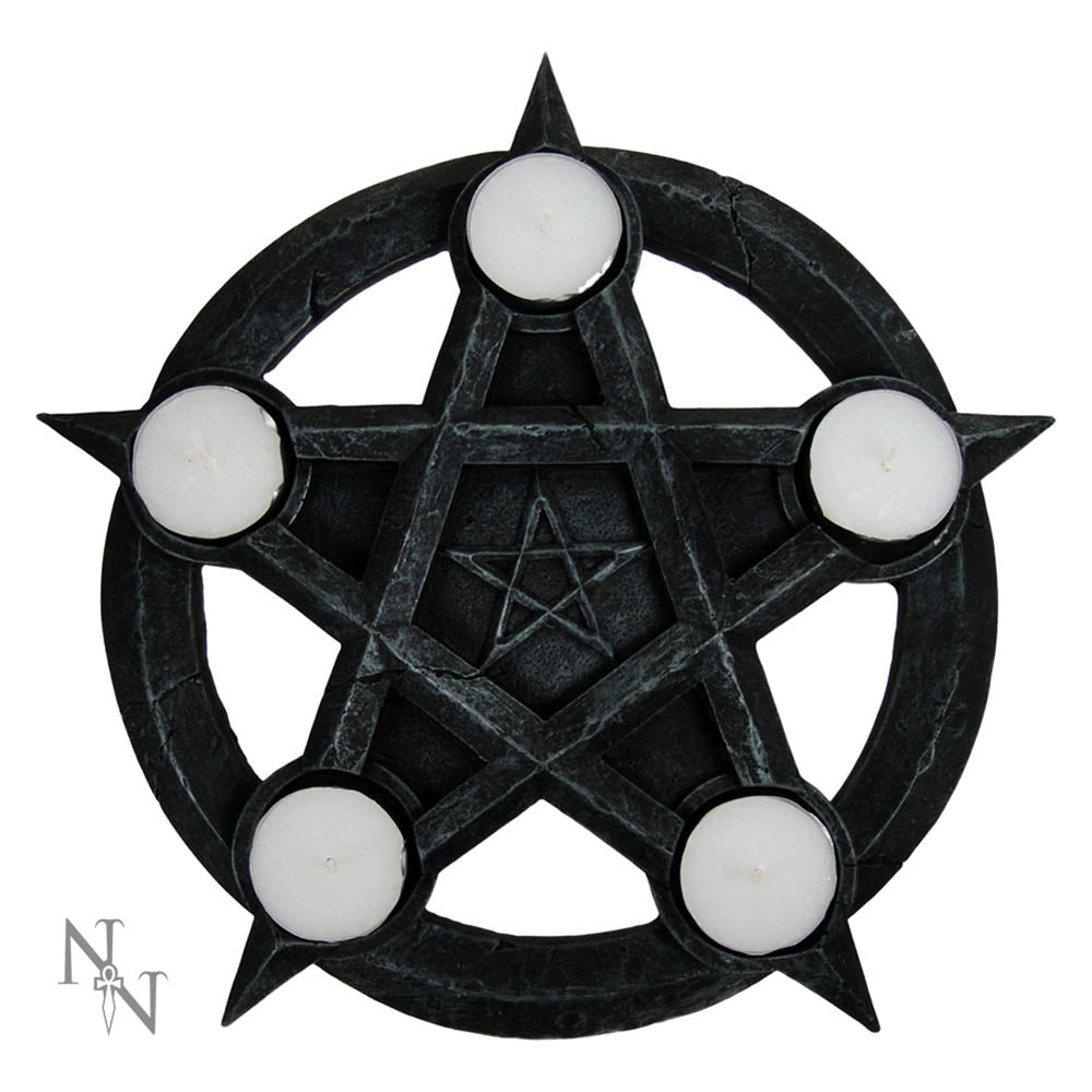 Pentagram Gothic Wiccan Tealight Holder Default Title - Candles & Holders at Gift Moments