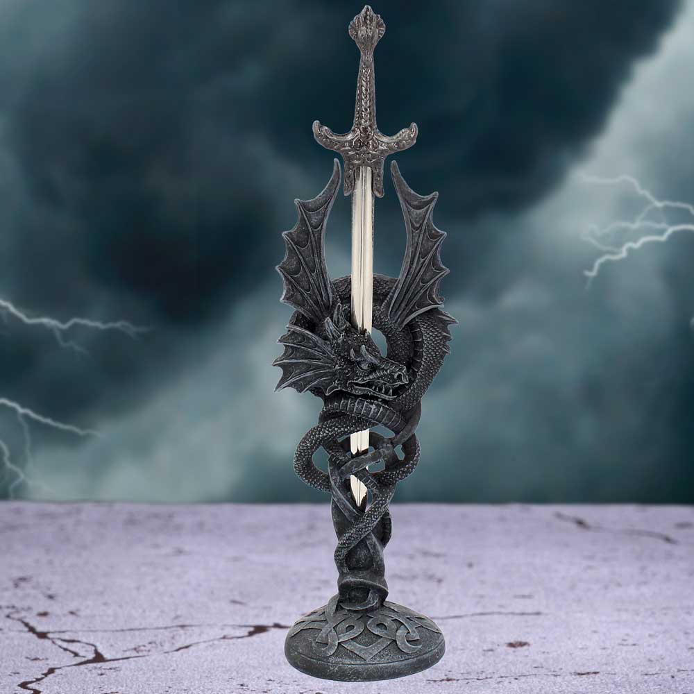 Celtic Realm Letter Opener Black Dragon Sword - Letter Openers at Gift Moments