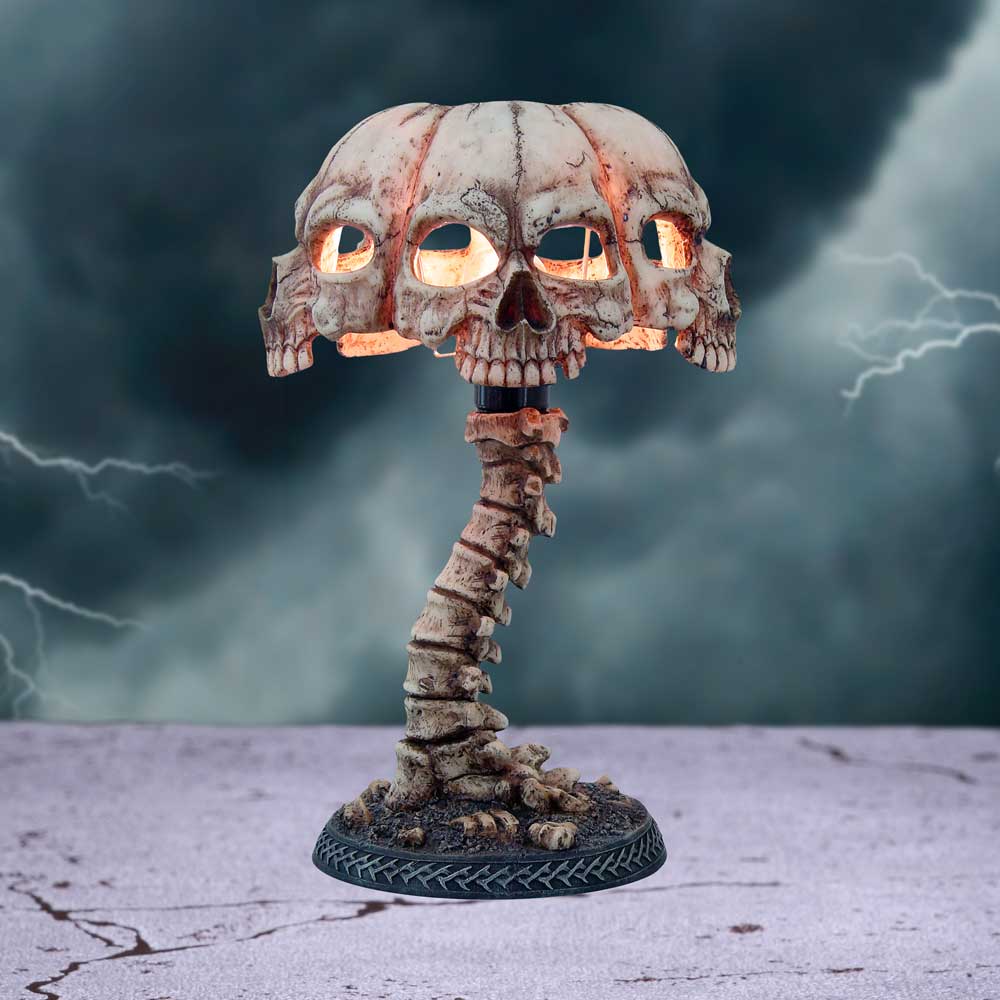 Atrocity Natural Bone Skull and Spine Lamp - Lighting at Gift Moments