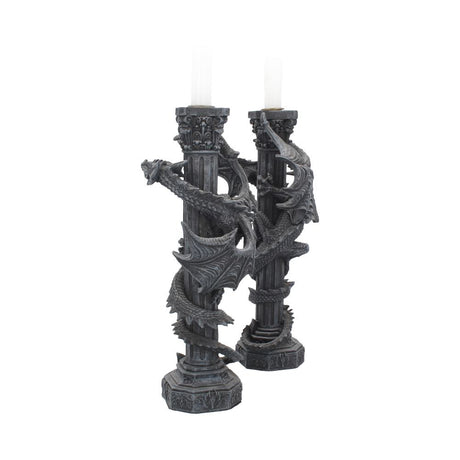 Guardians of the light Dragon Candle Holders (Set of 2) 28cm - Candles & Holders at Gift Moments