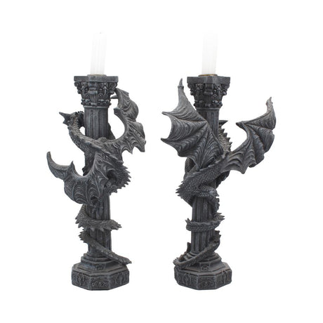 Guardians of the light Dragon Candle Holders (Set of 2) 28cm - Candles & Holders at Gift Moments