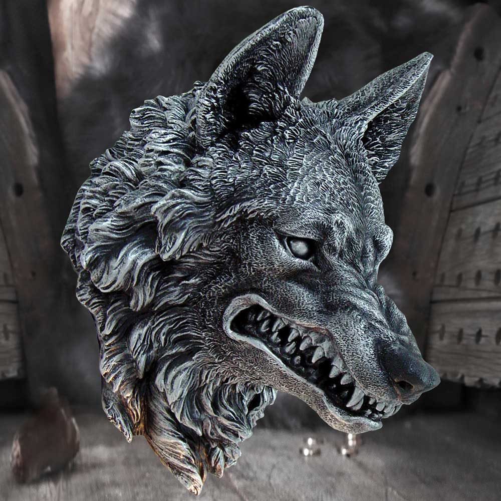 Menacing Grey Snarling Wolf Wall Plaque - Wall Hanging Sculptures at Gift Moments