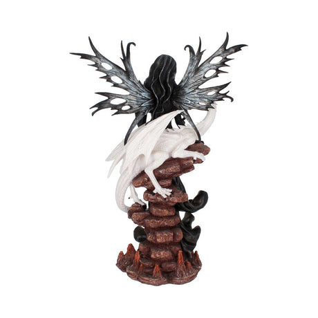 Isabelle 57cm Dark Fairy and White Dragon Figurine - Figures & Collectables at Gift Moments