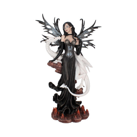 Isabelle 57cm Dark Fairy and White Dragon Figurine Default Title - Figures & Collectables at Gift Moments