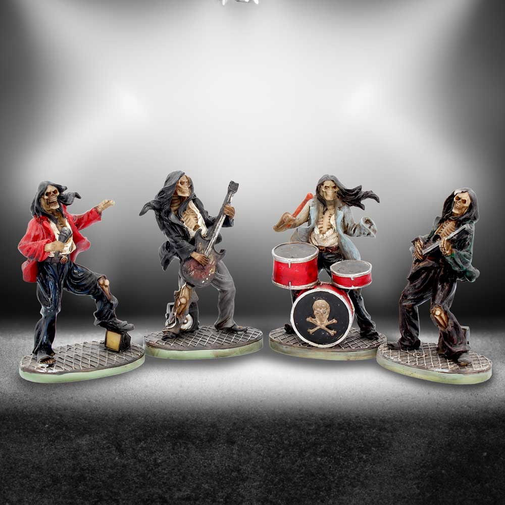 One Hell of a Band Figurine Set Drummer Bassist Guitarist Vocalist Ornament Set - Figures & Collectables at Gift Moments