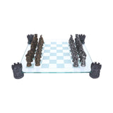 Raised Fantasy Kingdom Of The Dragon Chess Set With Corner Towers 43cm - Chess Sets at Gift Moments