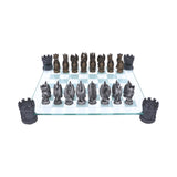 Raised Fantasy Kingdom Of The Dragon Chess Set With Corner Towers 43cm - Chess Sets at Gift Moments