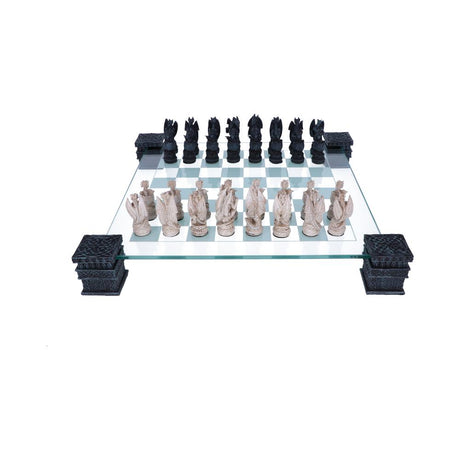 Raised Fantasy Dragon Chess Set With Corner Towers 43cm - Chess Sets at Gift Moments