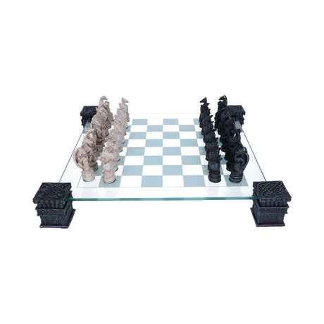 Raised Fantasy Dragon Chess Set With Corner Towers 43cm - Chess Sets at Gift Moments