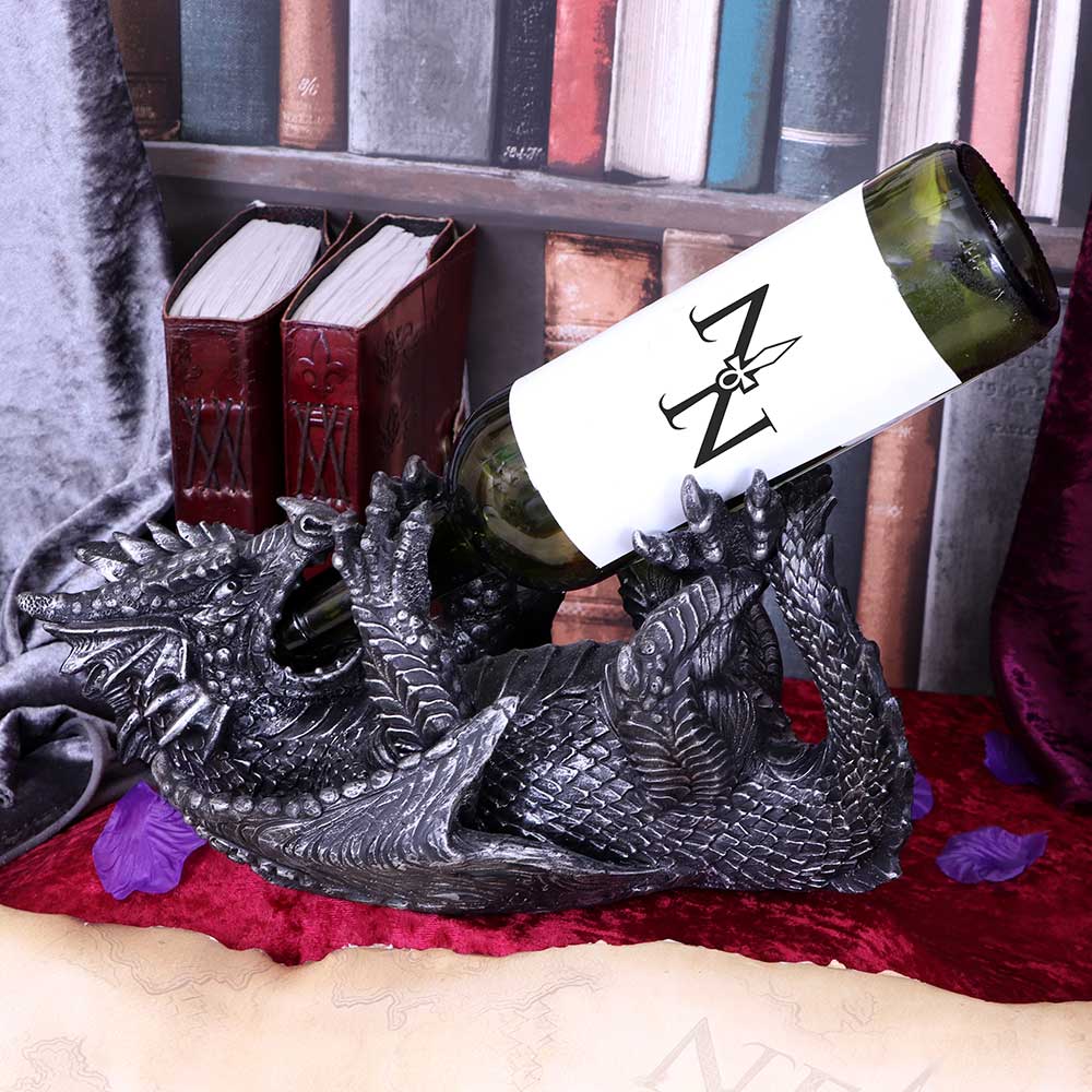 Metallic Silver Dragon Guzzler Wine Bottle Holder - Guzzlers & Wine Bottle Holders at Gift Moments