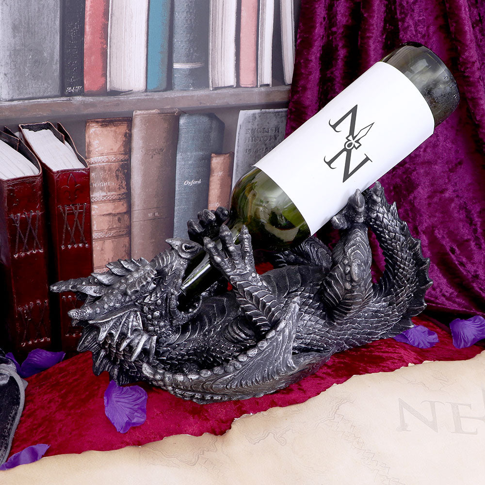 Metallic Silver Dragon Guzzler Wine Bottle Holder - Guzzlers & Wine Bottle Holders at Gift Moments