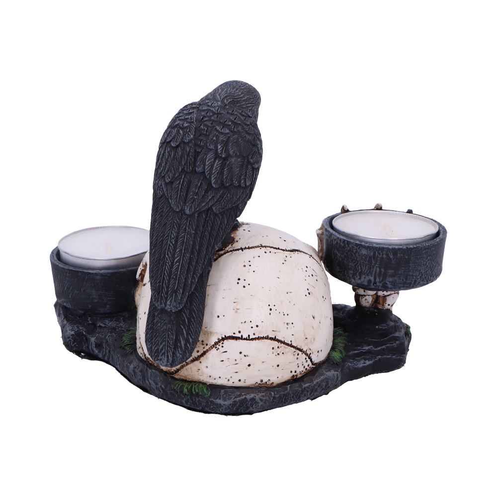 Nevermore Gothic Raven and Skull Candle Holder: 4 - Candles & Holders By Gift Moments