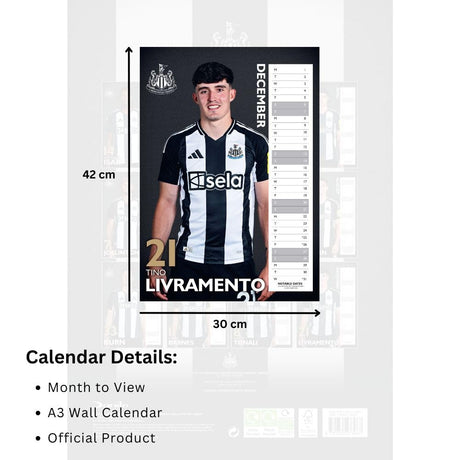 Newcastle United FC A3 Calendar 2025: 5 - Calendars & Planners By Newcastle United