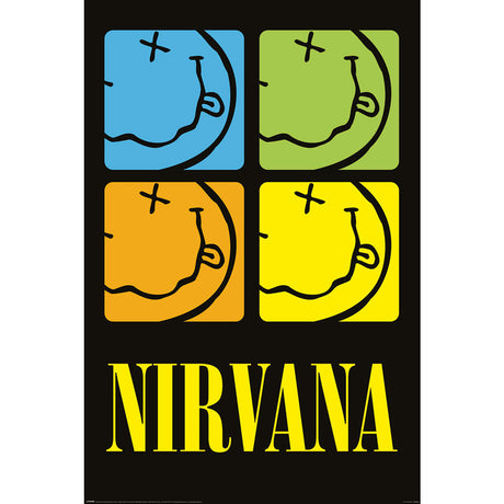 Nirvana Smiley Squares Maxi Poster 260: 1 - Posters By Nirvana