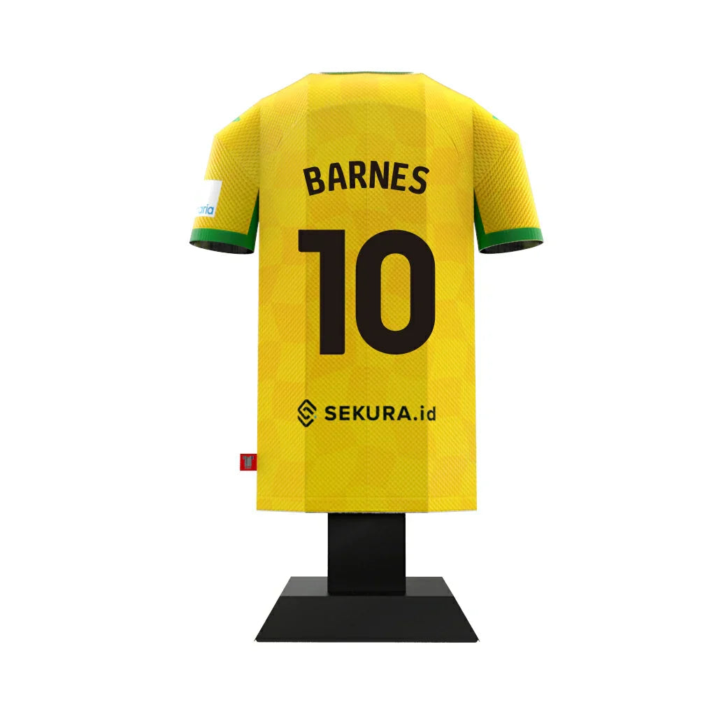 Norwich City 24/25 Metal Home Shirt: 30 - Barnes 10 - Display Kit By Norwich City