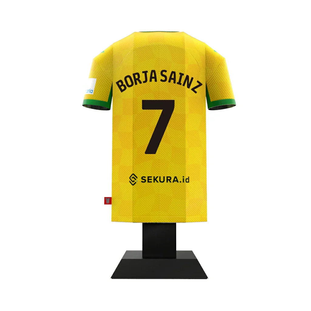 Norwich City 24/25 Metal Home Shirt: 15 - Borja Sainz 7 - Display Kit By Norwich City