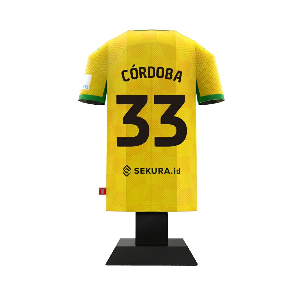 Norwich City 24/25 Metal Home Shirt: 11 - Córdoba 33 - Display Kit By Norwich City