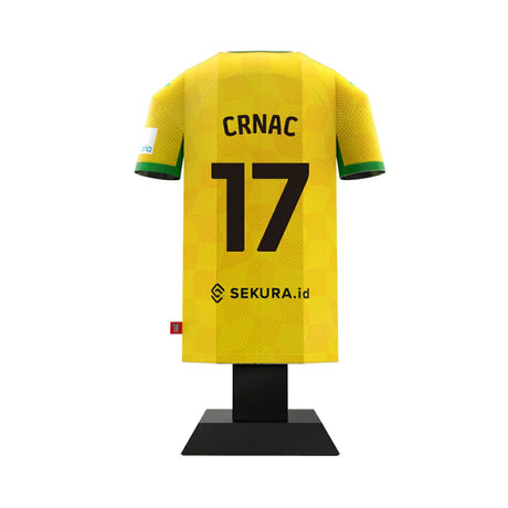 Norwich City 24/25 Metal Home Shirt: 22 - Crnac 17 - Display Kit By Norwich City