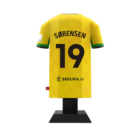 Norwich City 24/25 Metal Home Shirt: 20 - Sørensen 19 - Display Kit By Norwich City