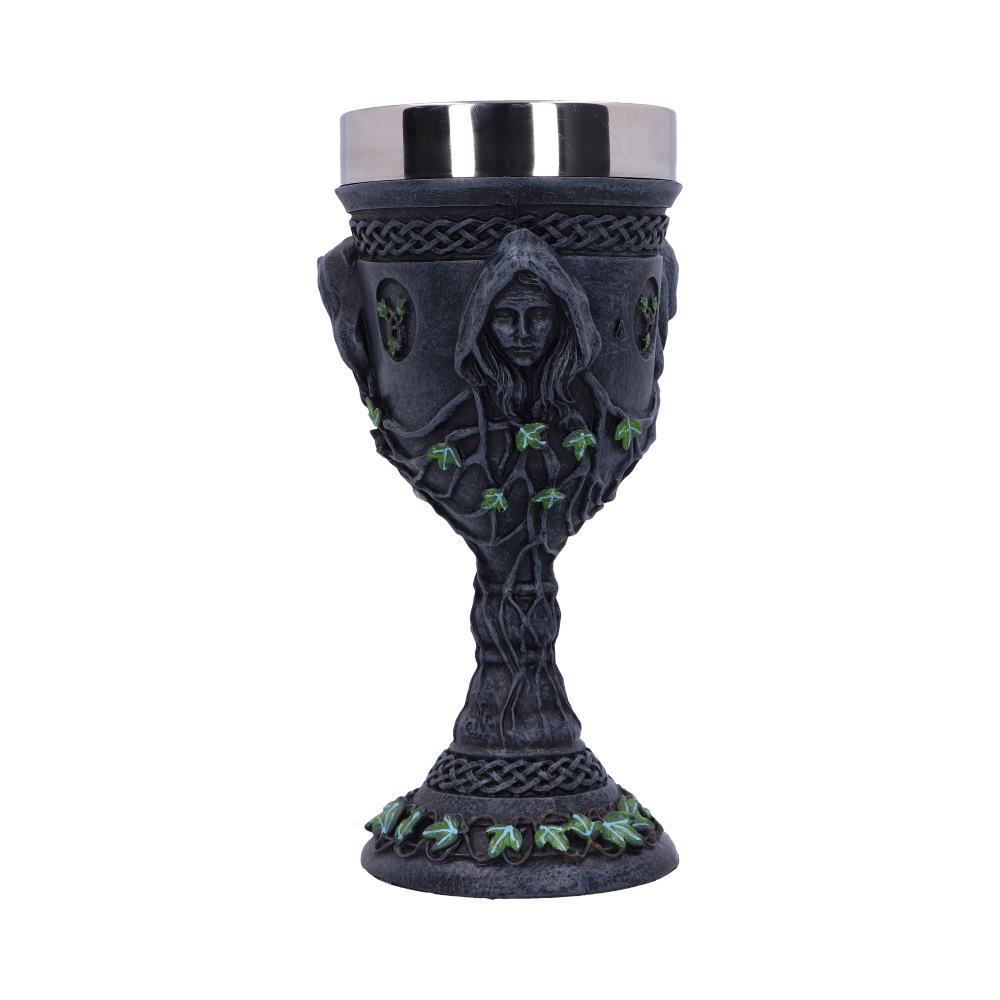 Mother Maiden and Crone Chalice Bronze Triple Goddess Wine Glass - Goblets & Chalices at Gift Moments