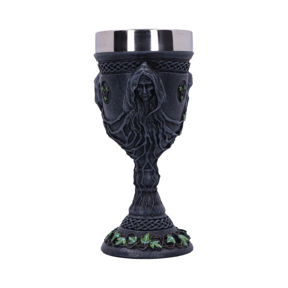 Mother Maiden and Crone Chalice Bronze Triple Goddess Wine Glass - Goblets & Chalices at Gift Moments