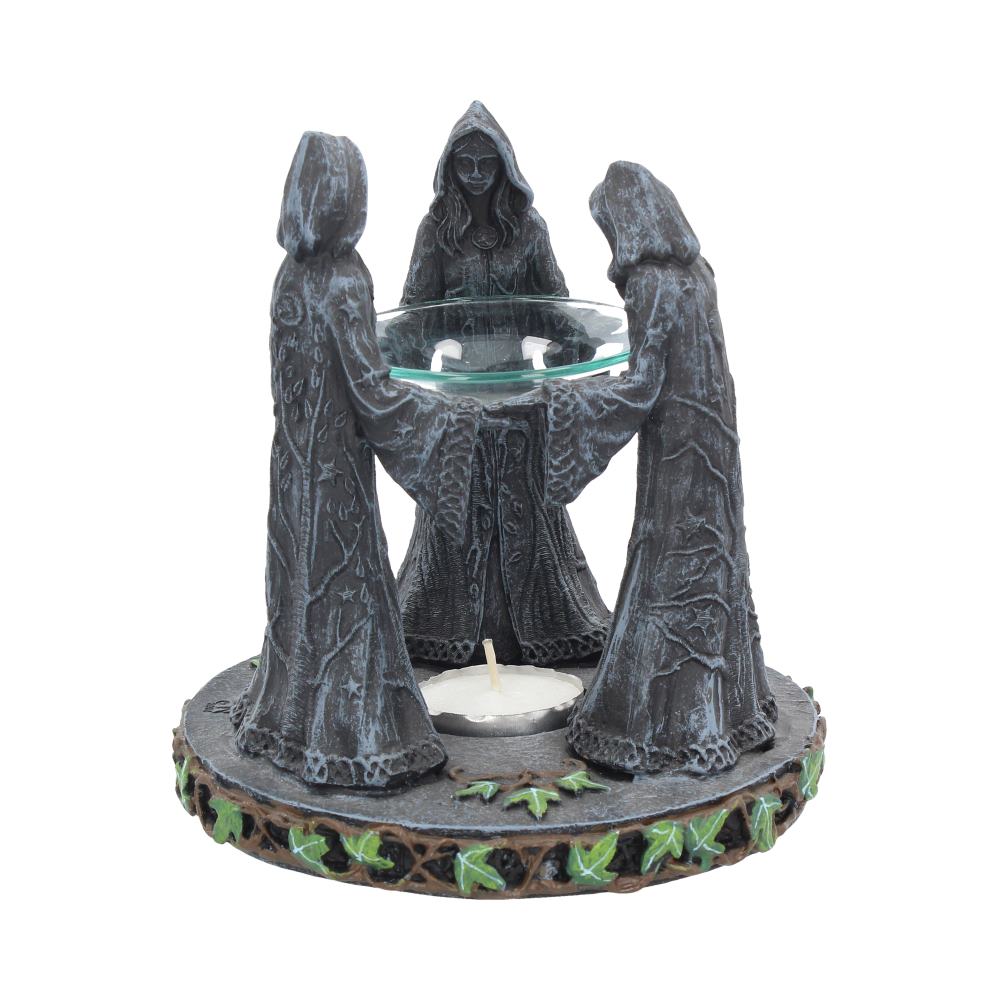 Pagan Magik Circle Triple Moon Oil Burner. (16cm) - Oil Burner at Gift Moments