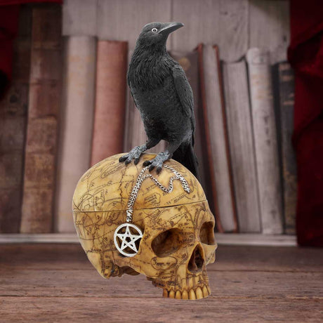 Gothic Raven Skull Pentagram Trinket Box - Boxes at Gift Moments