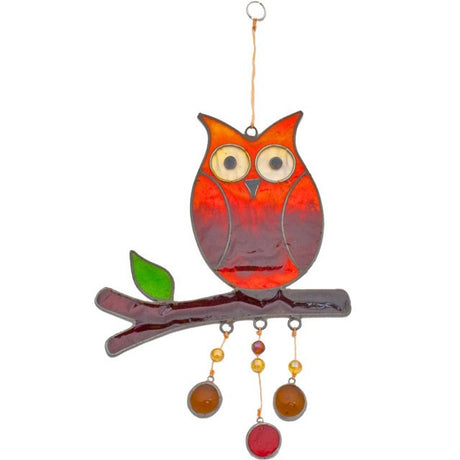 Owl On A Branch Suncatcher: 1 - Suncatchers By Gift Moments