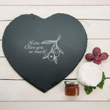 Personalised Olive You So Much Heart Slate Cheese Board - Cheese Boards at Gift Moments