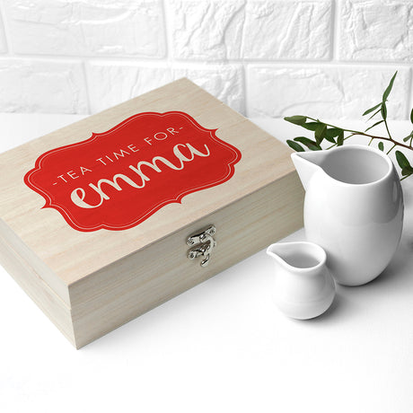 Personalised Coloured Tea Box Selection Red - Tea Boxes at Gift Moments