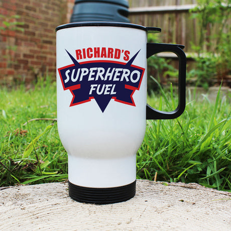 Personalised Dad's Superhero Fuel Travel Mug - Travel Mugs at Gift Moments