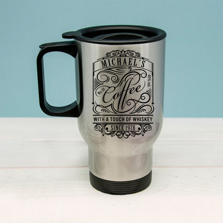 Personalised Coffee With a Touch of Whiskey Travel Mug - Travel Mugs at Gift Moments