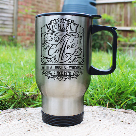 Personalised Coffee With a Touch of Whiskey Travel Mug - Travel Mugs at Gift Moments