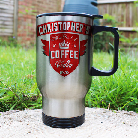 Personalised Coffee With a Touch of Vodka Travel Mug - Travel Mugs at Gift Moments