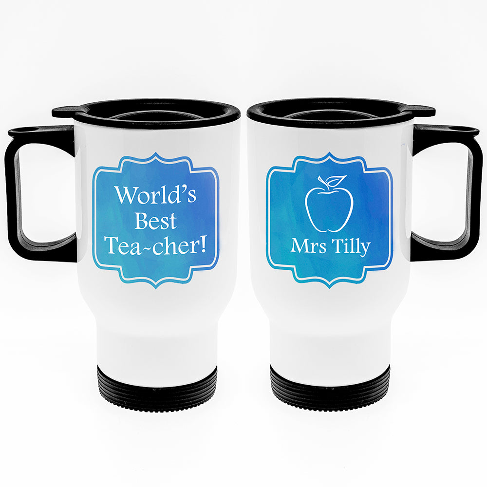 Personalised World's Best TEA-cher Travel Mug - Travel Mugs at Gift Moments