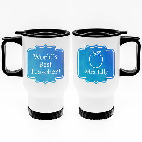 Personalised World's Best TEA-cher Travel Mug - Travel Mugs at Gift Moments