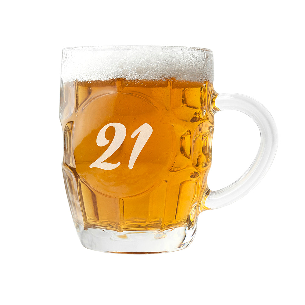 Personalised Birthday Dimpled Beer Glass - Beer Glasses at Gift Moments