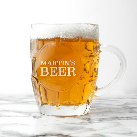 Personalised Dimpled Beer Glass - Beer Glasses at Gift Moments