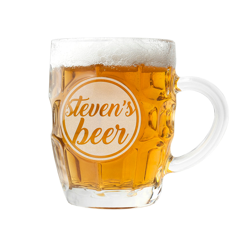 Personalised Dimpled Beer Stein 1 Pint: 5 - Beer Glasses By Gift Moments