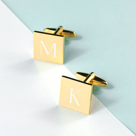 Personalised Gold Plated Square Cufflinks - Cufflinks & Tie Slides at Gift Moments