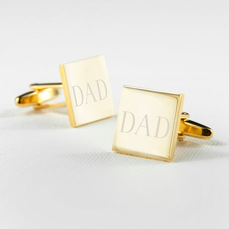 Personalised Gold Plated Square Cufflinks - Cufflinks & Tie Slides at Gift Moments