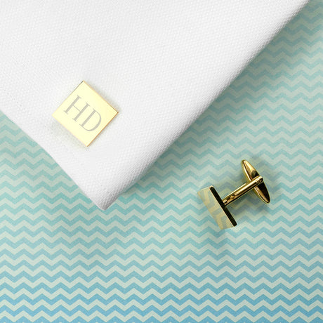 Personalised Gold Plated Square Cufflinks - Cufflinks & Tie Slides at Gift Moments