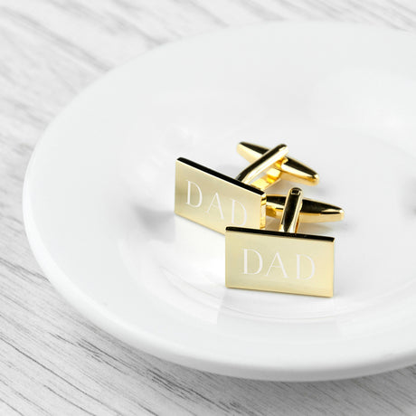 Personalised Gold Plated Rectangle Cufflinks - Cufflinks & Tie Slides at Gift Moments