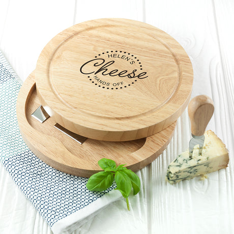 Personalised 'Hands Off' Cheese Board Set - Cheese Boards at Gift Moments