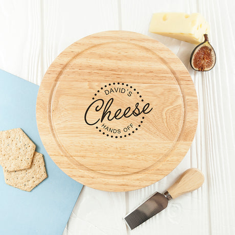 Personalised 'Hands Off' Cheese Board Set - Cheese Boards at Gift Moments