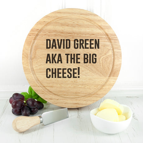 Personalised Cheese Lover Round Board Set - Cheese Boards at Gift Moments